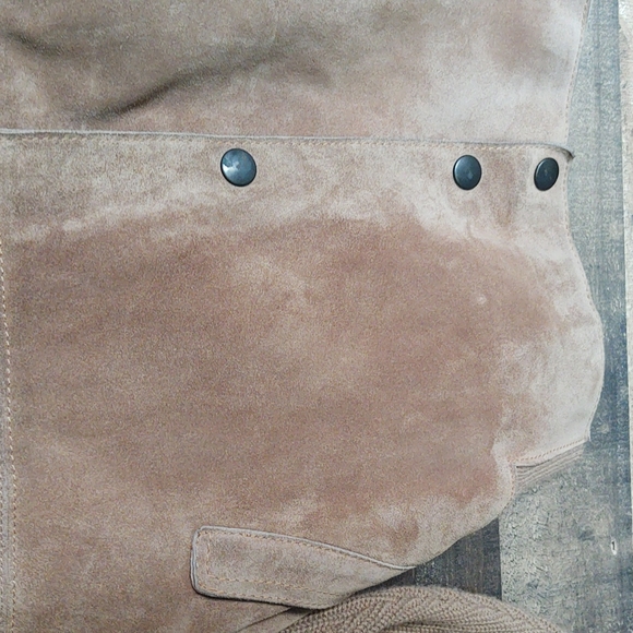 Vintage Setiage Made in Italy suede and Knit sweater Cardigan Jacket sz Med wom - Picture 10 of 17